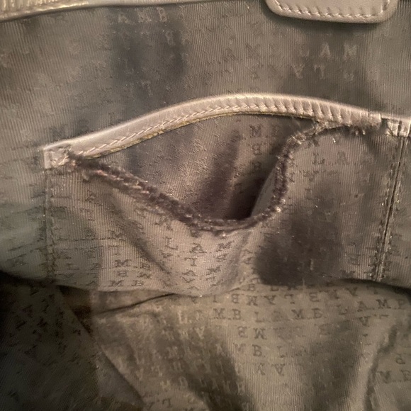 Roomy gently loved L.A.M.B. Bag, has 2 inside lining tears-see pix - Picture 9 of 10